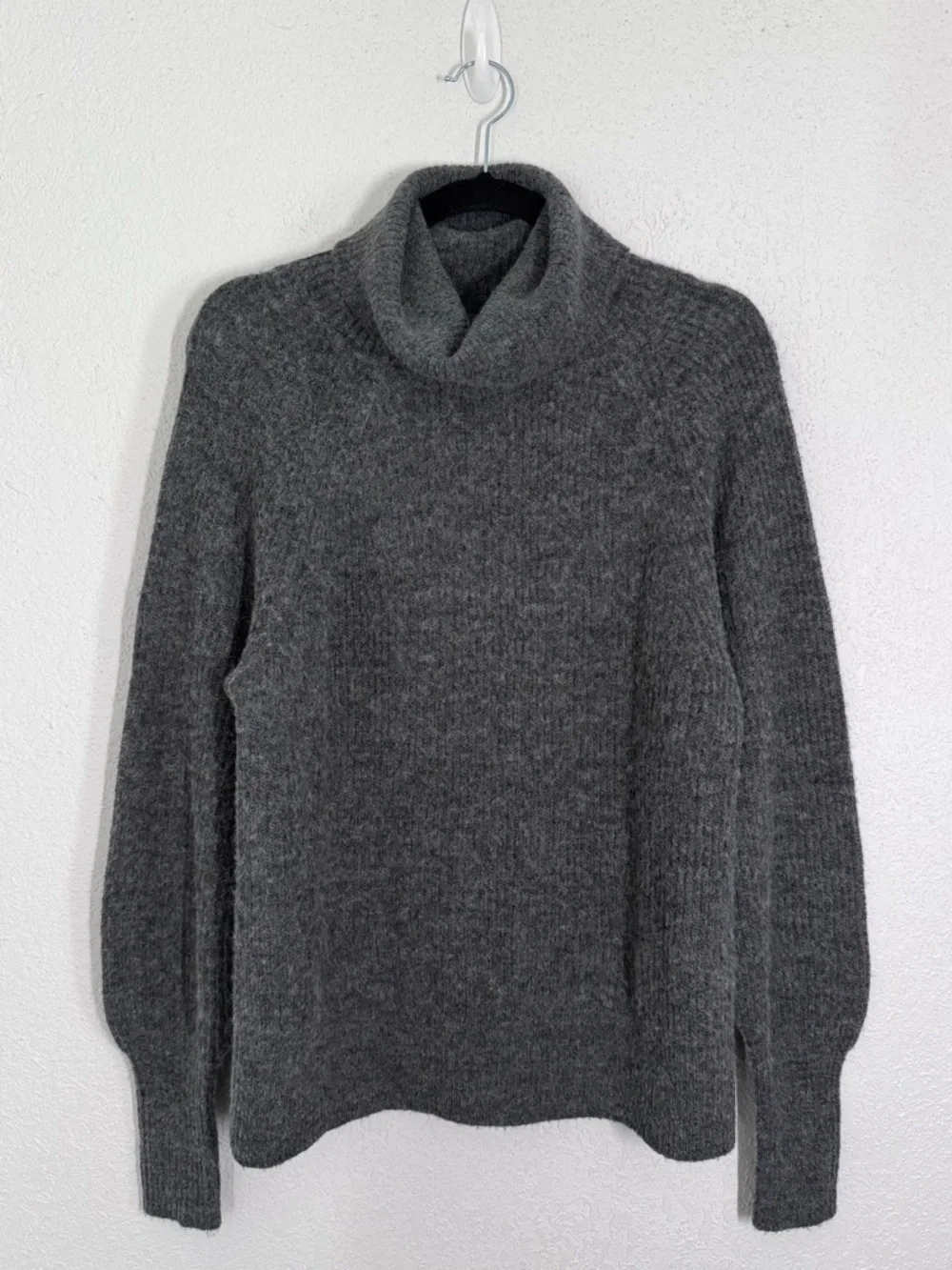 Quince Baby Alpaca Wool Blend Turtleneck Sweater Charcoal Gray Size Small - Picture 4 of 8